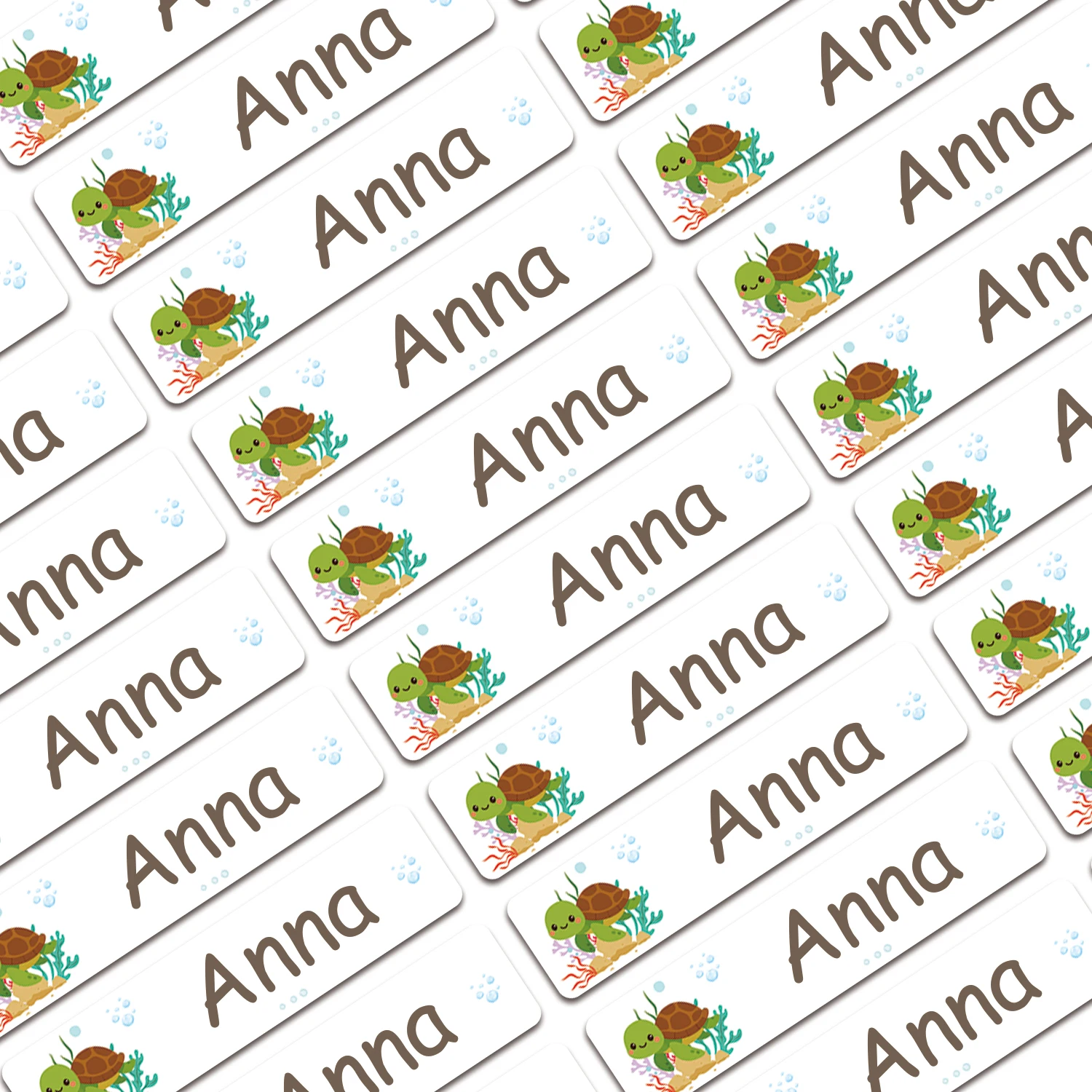 80/160/240pcs Personalized Name Stickers Custom Waterproof Labels Stick on Tag Kids Teacher Parents School Daycare - Turtle