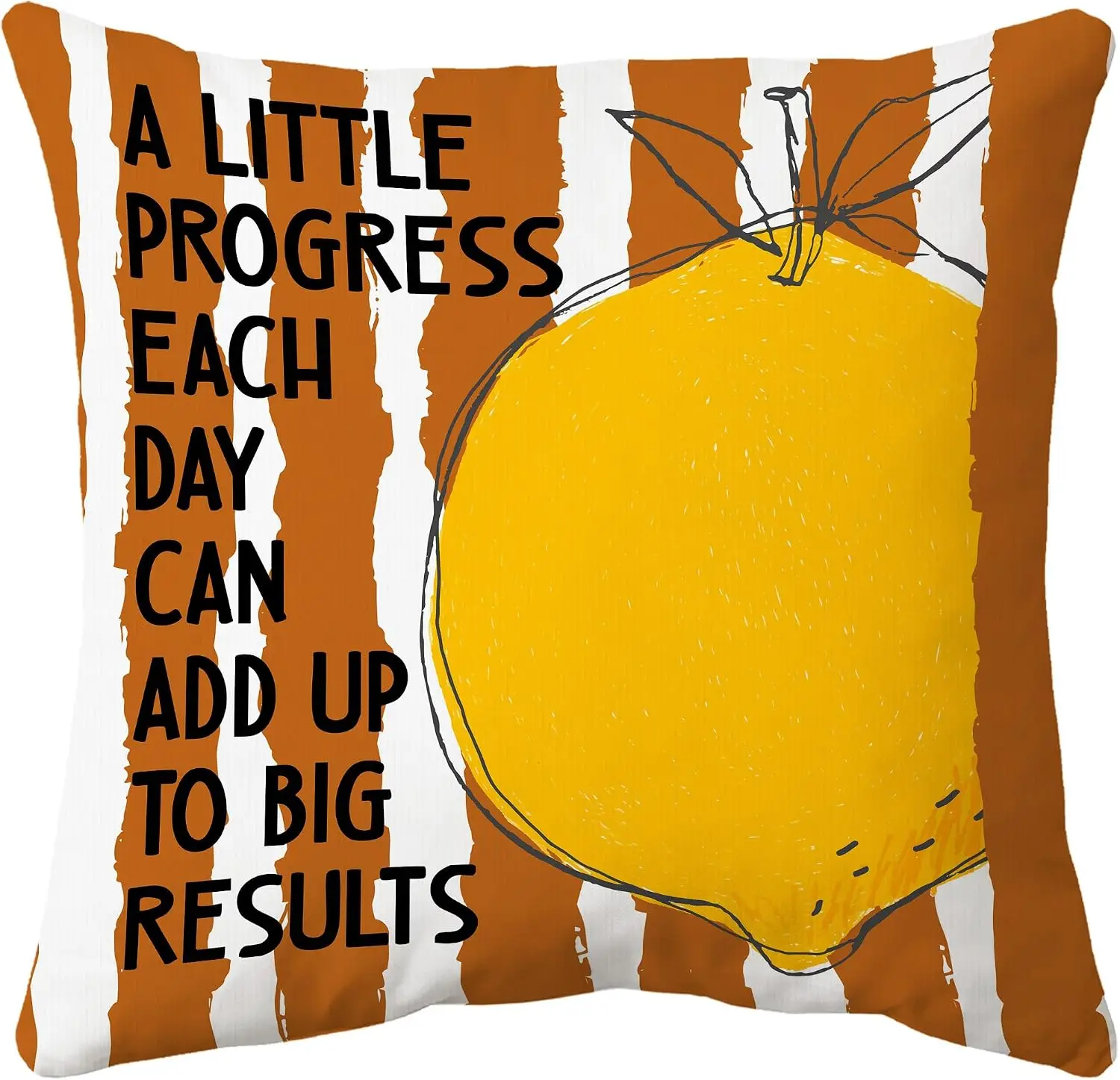 Inspirational Lemon Quote Pillowcase, Motivational Typography Cushion Cover, Modern Farmhouse Living Room Decor, Positive Gift