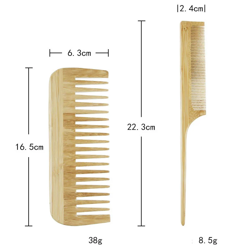 New Creative Bamboo Oval Air Cushion Massage Comb Children Women Men Pointed Tail Wide Tooth Hair Bamboo Comb Moisture Proof