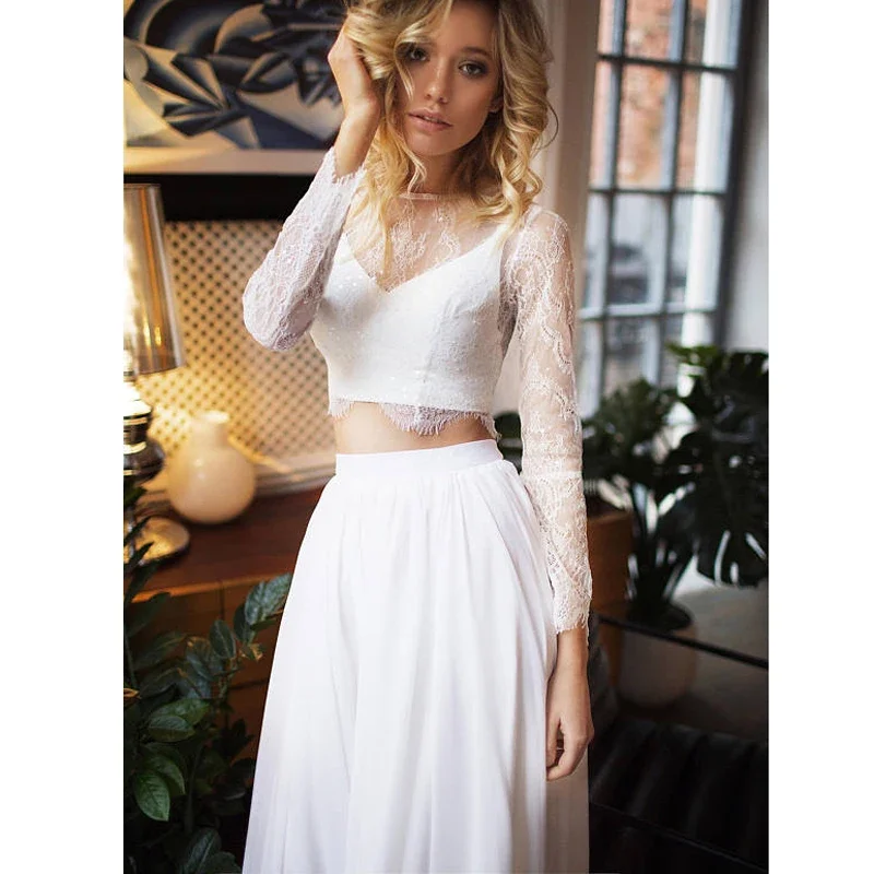 Elegant White Chiffon Wedding Skirt A Line Sweep Train Bridal Long Skirts Women Floor Length Silk Chiffon Maxi Skirt Saia Longa