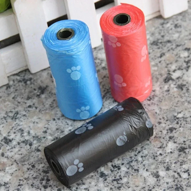 5 rollos de bolsas para excrementos de arena para gatos, bolsa biodegradable para excrementos de perros, dispensador de bolsas para excrementos de