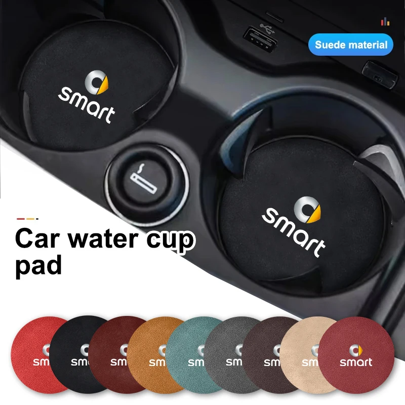 Posavasos para coche, almohadilla antideslizante para taza de agua, para Smart Fortwo 451 450 453 EQ Forfour Coupe Cabrio Crossblade ROADSTER, 2 uds.