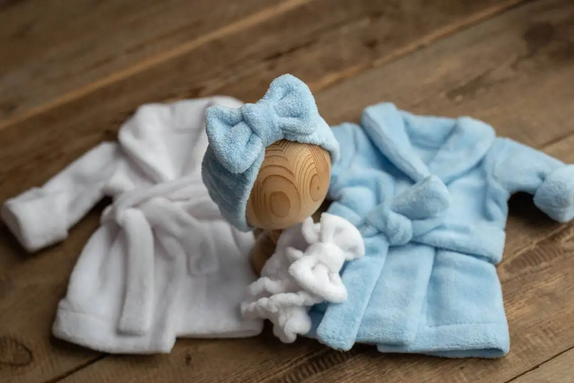 Newborn Photography Props Baby Hooded Robe With Belt Bathrobe Bath Towel Cucumber Set Outfit Baby Costume Photo Accessories