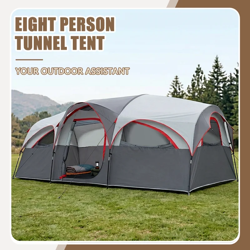 Outdoor Adventure Festival - 8인용 메쉬 통풍 캠핑 텐트, 봄