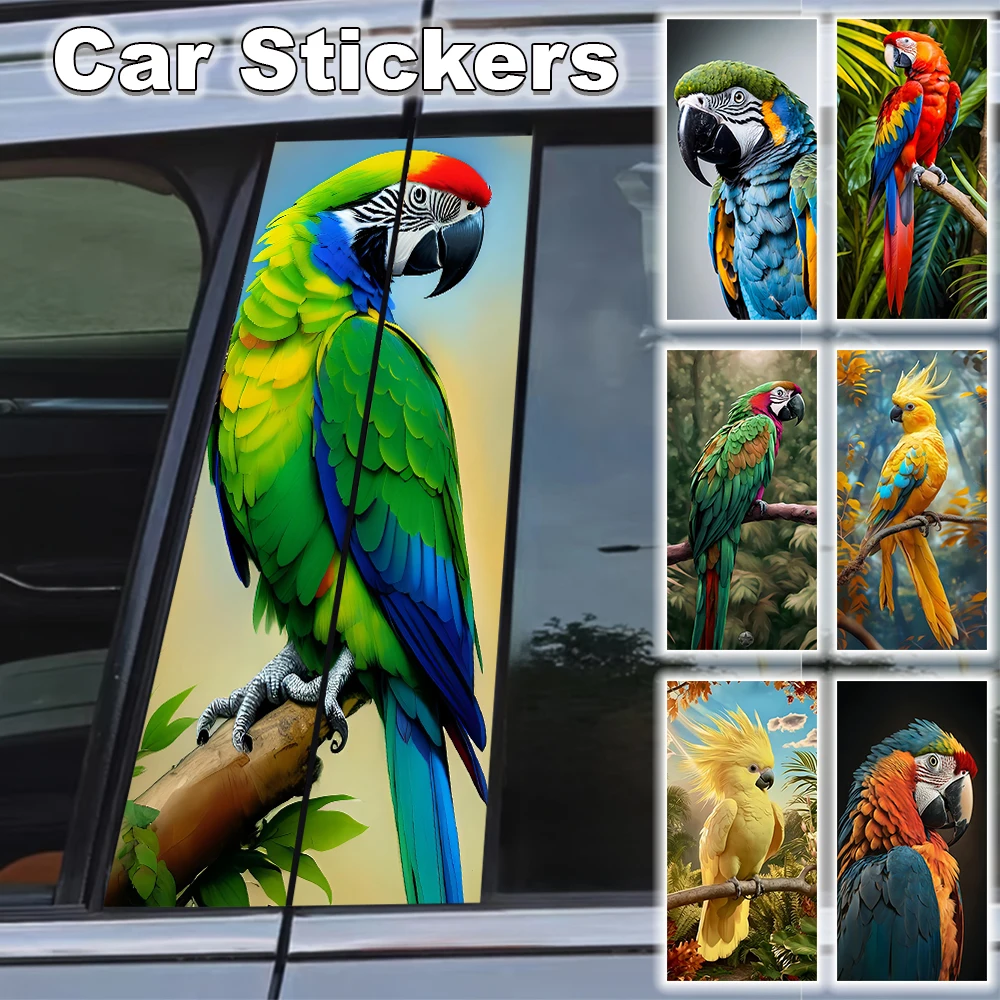 Personalized customized cartoon parrot car B-pillar sticker style cute bird car DIY car door pillar vinyl cool sticker