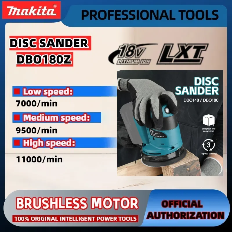 Szlifierka oscylacyjna akumulatorowa Makita DBO180Z 18V, litowo-jonowa, do szlifowania drewna, szpachli i polerowania.