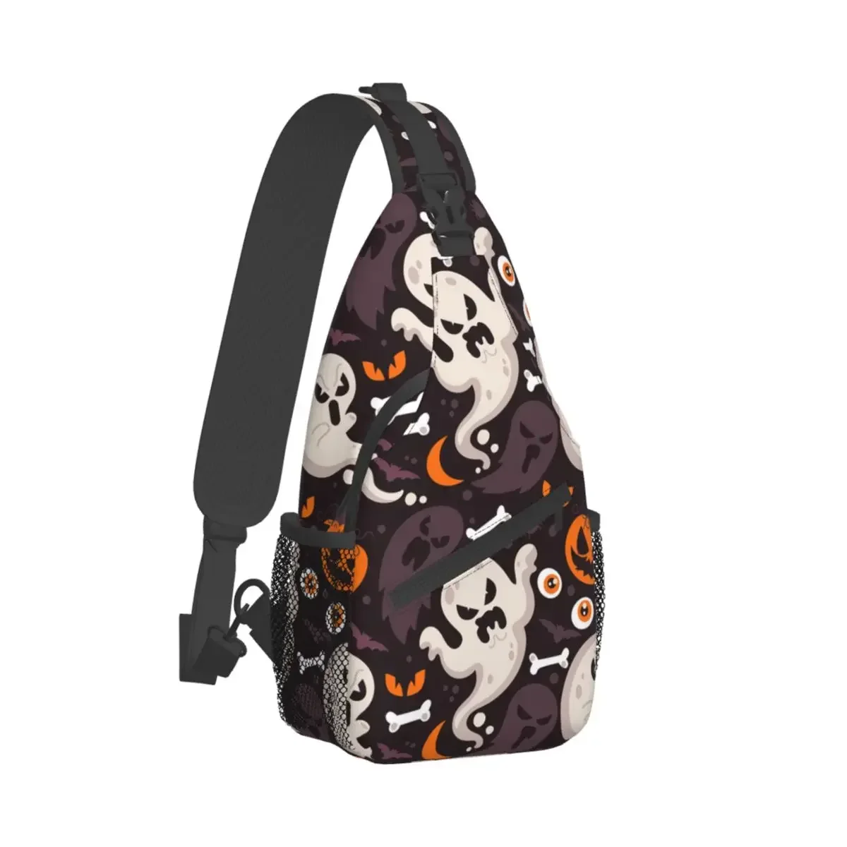 Ghost Pumpkins Crossbody Chest Bags Halloween Pockets Travel Pack Messenger Sports Teens Shoulder Bag Unisex