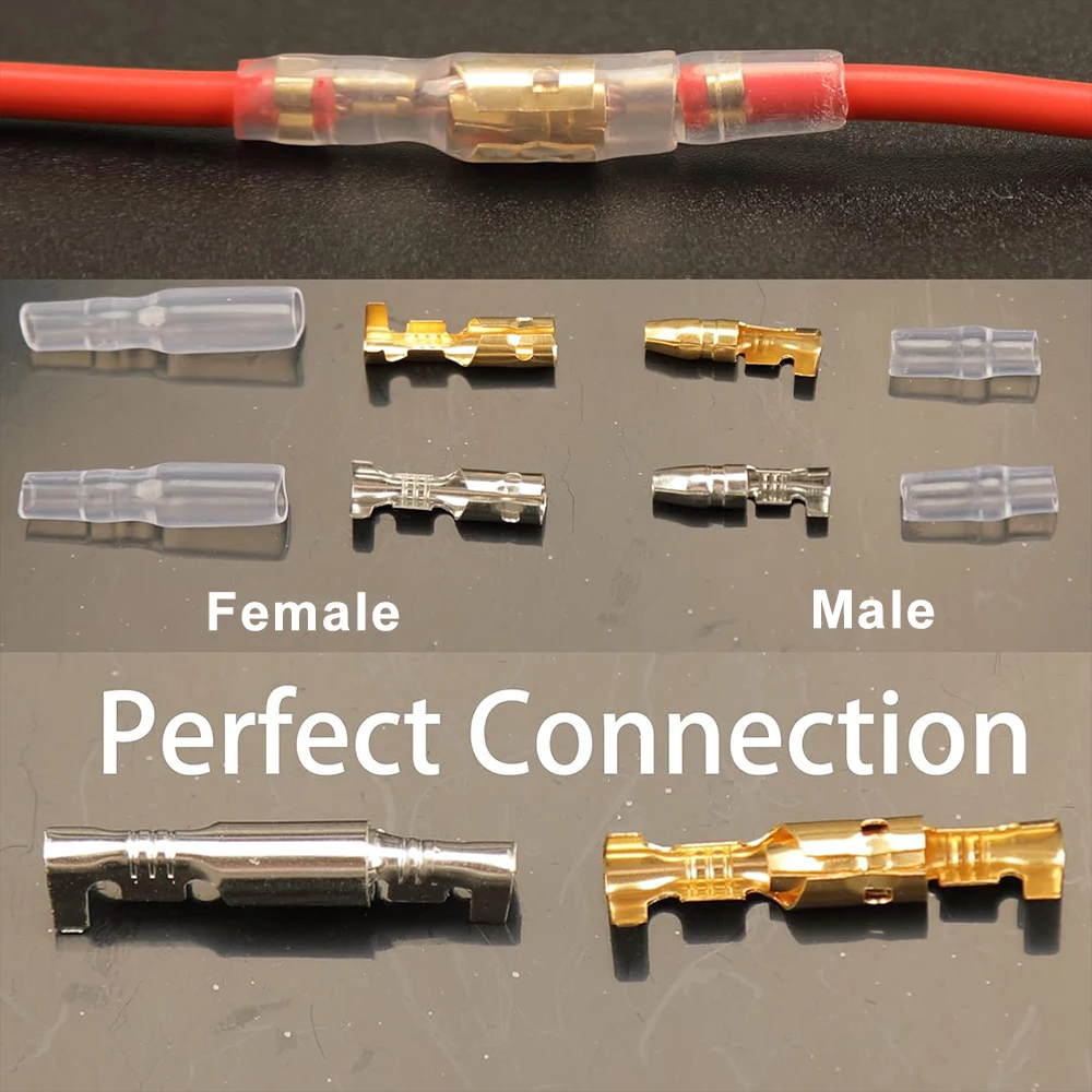 4.0 رصاصة مجموعة موصلات الأسلاك السريعة مع الأكمام المعزولة النحاس الذكور والإناث تجعيد محطة سلك كهربائي مجموعات موصل #4