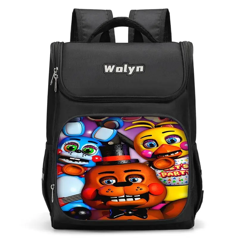 Cartoon Five Night At Freddy Large Child Backpack Boy Girls School Bag For Men Women Traveling Backpack Durable Multi Compartmen