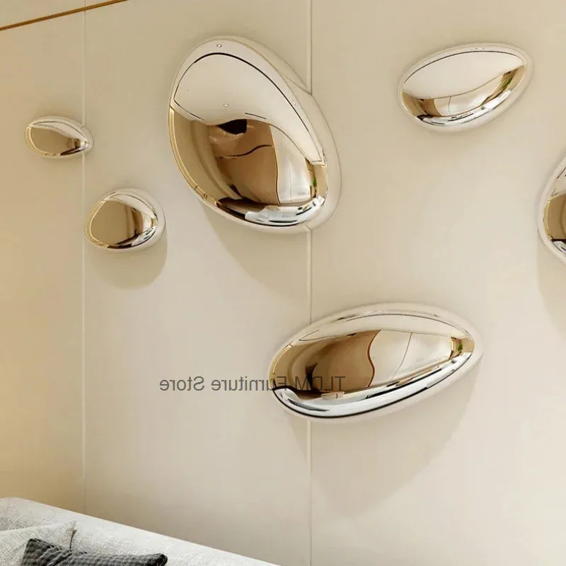 Imitation Pebble Room Hotel Stainless Steel Wall Hanging Ornaments Living Hanging Water Decoration Drop Style Wall Decoration
