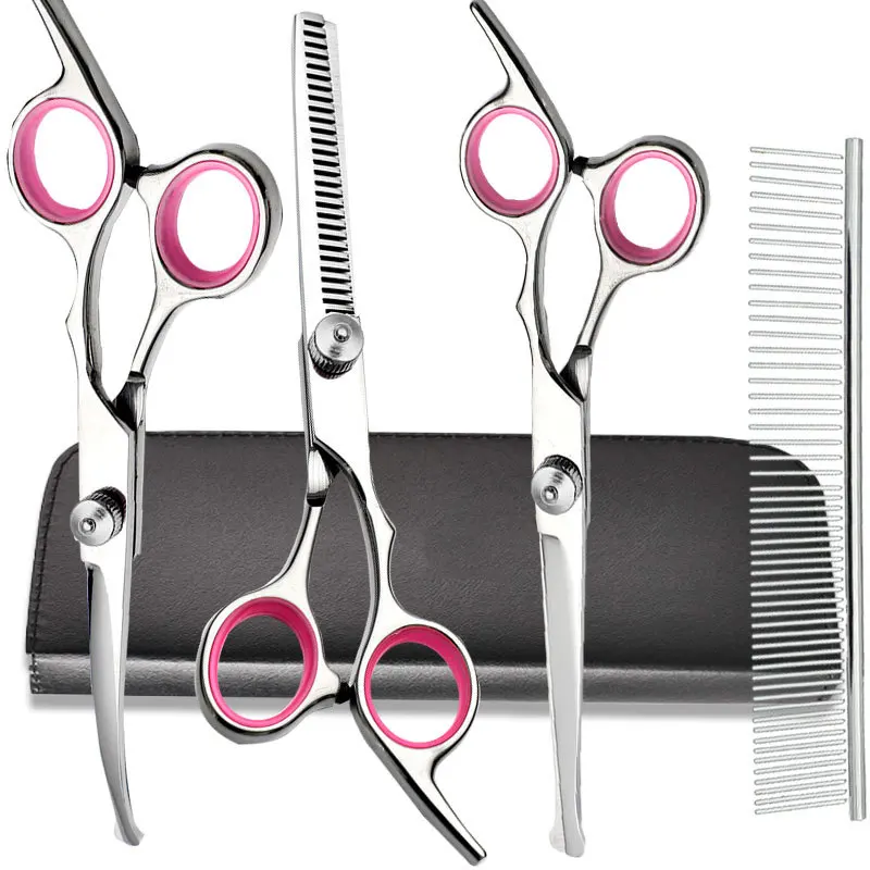 

Pet Grooming Scissors Set Professional Cat and Dog Hair Cutting and Trimming Stainless Steel Safety Clipper Set