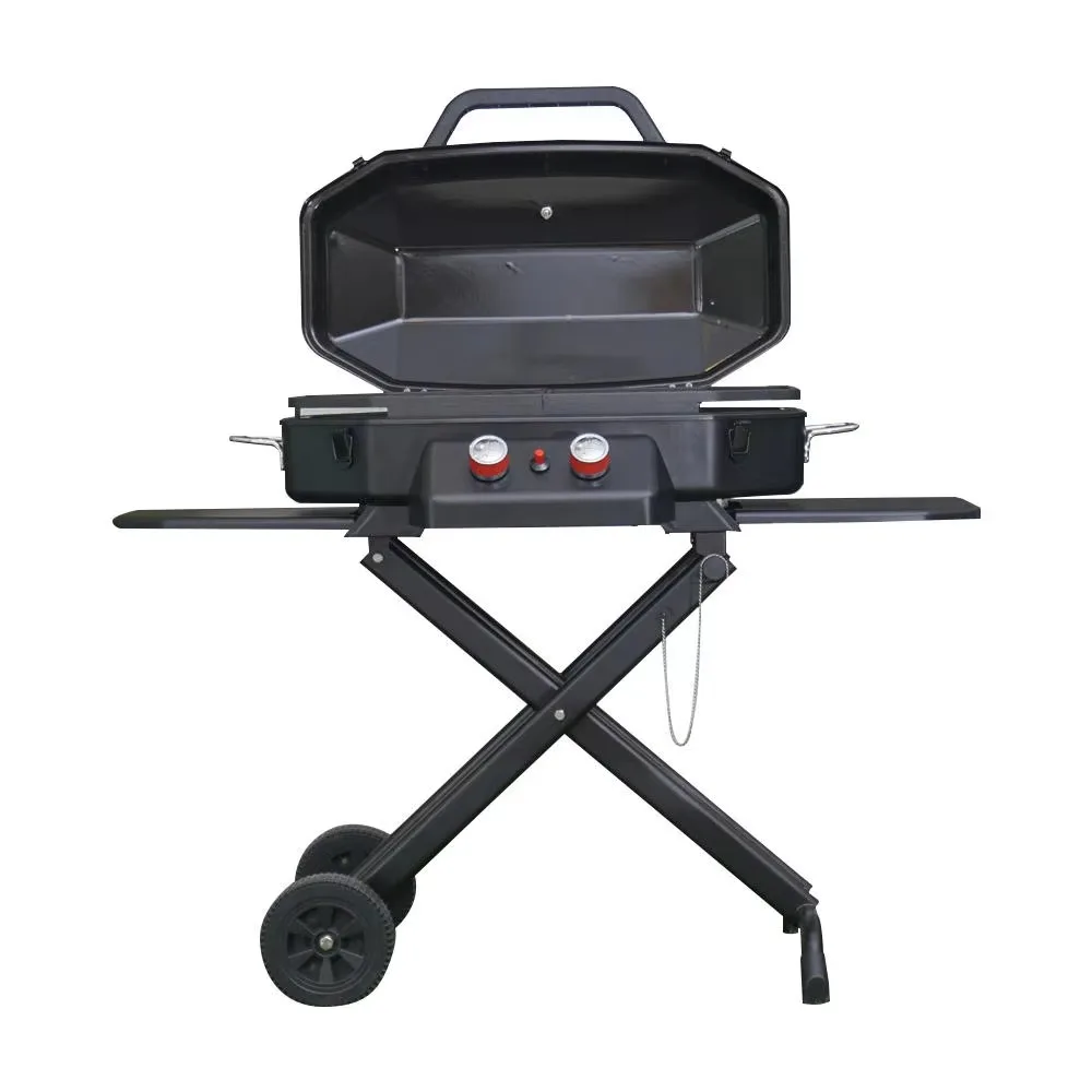 Outdoor Portable Foldable  Gas Electronic Camping Outdoor Barbecue BBQ  Grills with trolley gas oven casserole