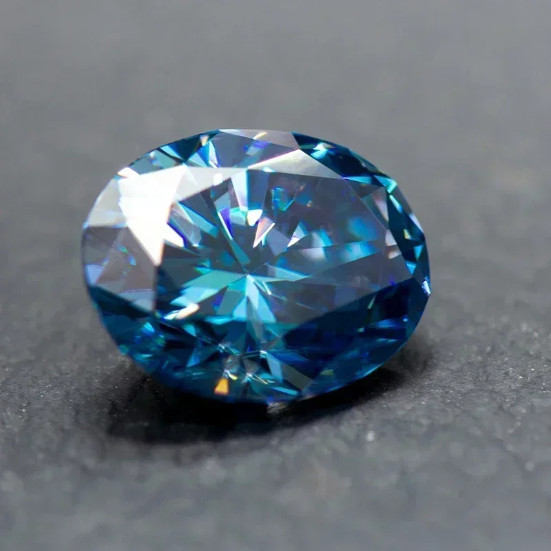 Moissanite zafiro Color azul VVS1 corte ovalado con certificado GRA para dijes cuentas DIY joyería hacer pulsera colgante materiales