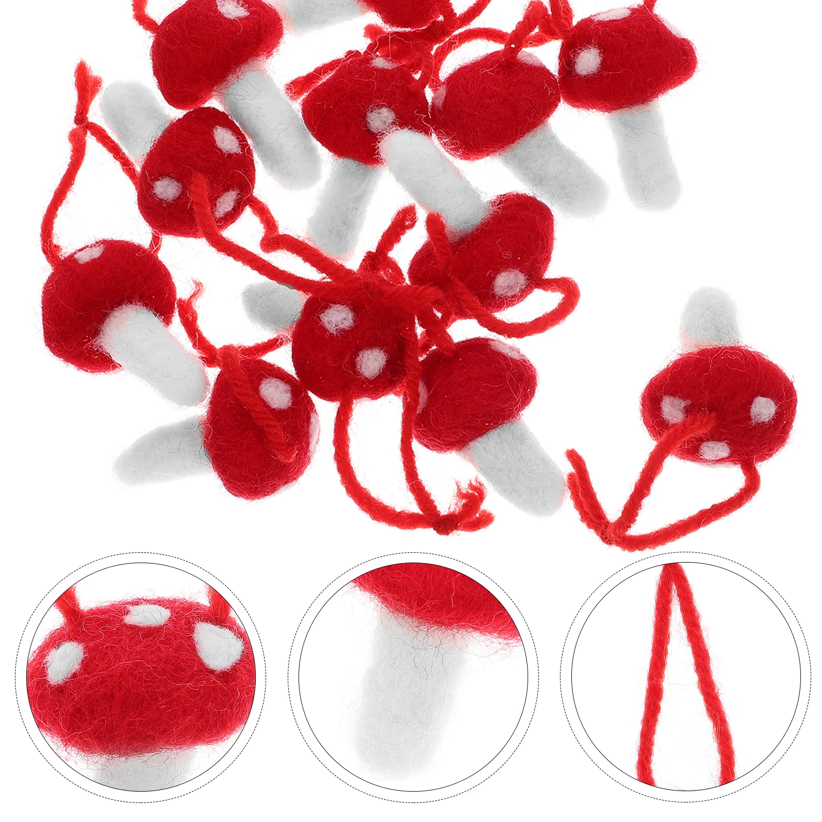

12 Pcs Mushrooms Decoration Ornament Christmas Rustic Decorative Hanging Ornaments