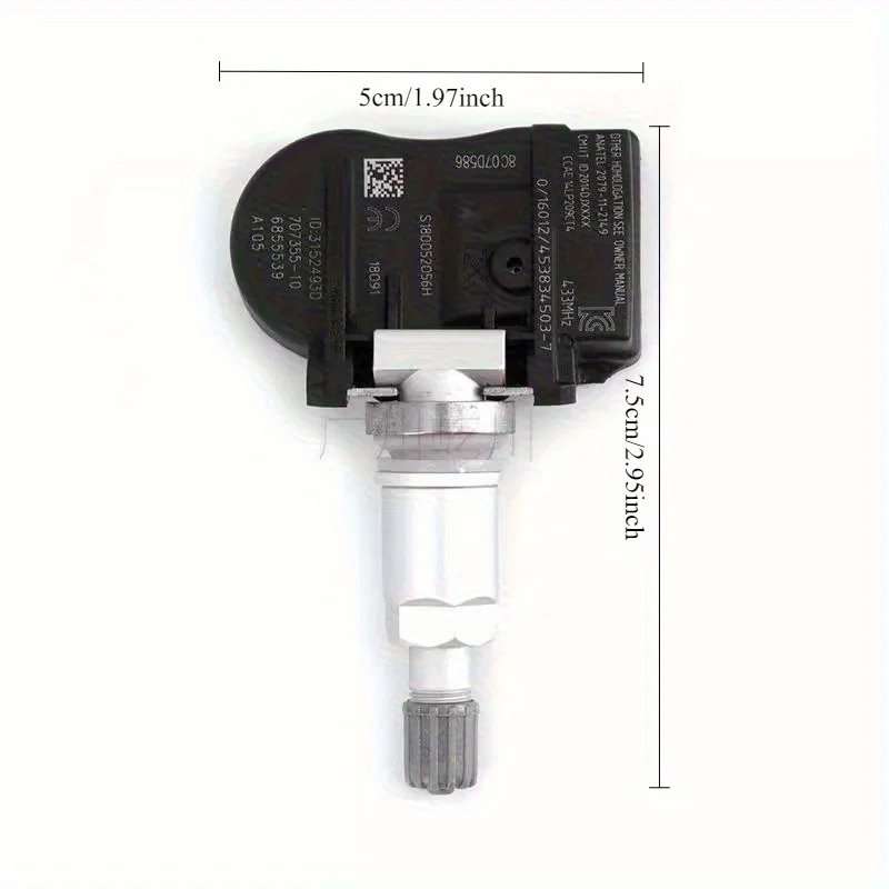 1/4 unidades OEM # 103460200A # 433MHZ TPMS/SENSOR DE PNEU para: TESLA: Modelo S(2014/10-2021/12 Modelo 3(2016/01-2020/08 Modelo X(2016/01-2022/12