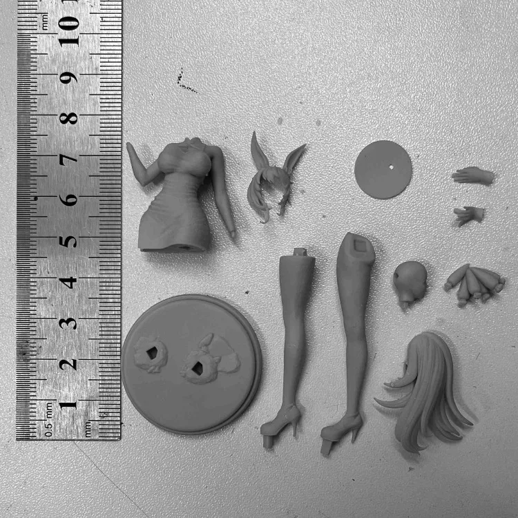 1/24 Scale 75mm Resin Figure Assembly Model Kit Chinese Style Bunny Waiter Hobby Miniature Unassembled Unpainted Free Shipping