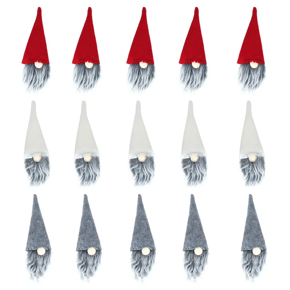 30Pcs Xmas Faceless Wine Bottle Covers Christmas Red Wine Bottle Decor Party Table Decoration Faceless Decor