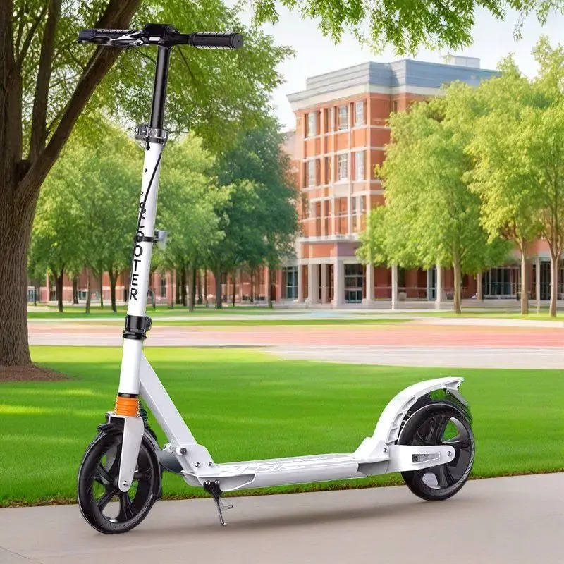 Shock Absorbing Scooter For College Students Foldable Campus Two Wheeled Adult Teen 12