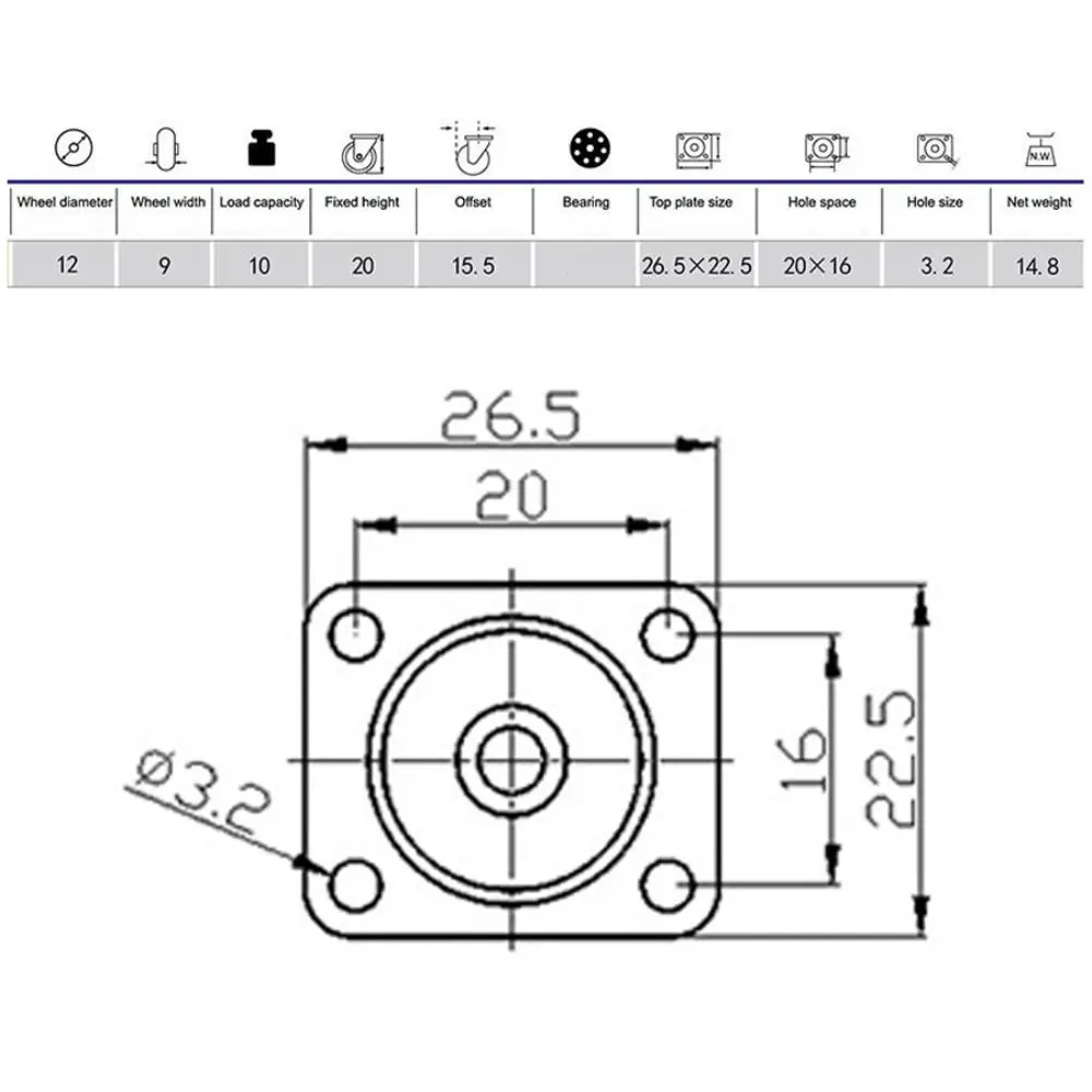 عجلة أثاث الأجهزة عجلة دوارة من المطاط الناعم عجلة دوارة لعربة الأطفال والإكسسوارات المنزلية #5