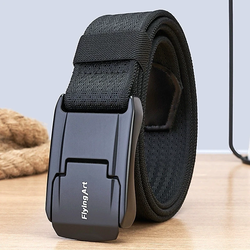Men Elastic Tactical Belt Stretch Jeans Belt Adjustable Metal Buckle Unisex Fashion Designer Waist Belt Outdoor Casual Strap