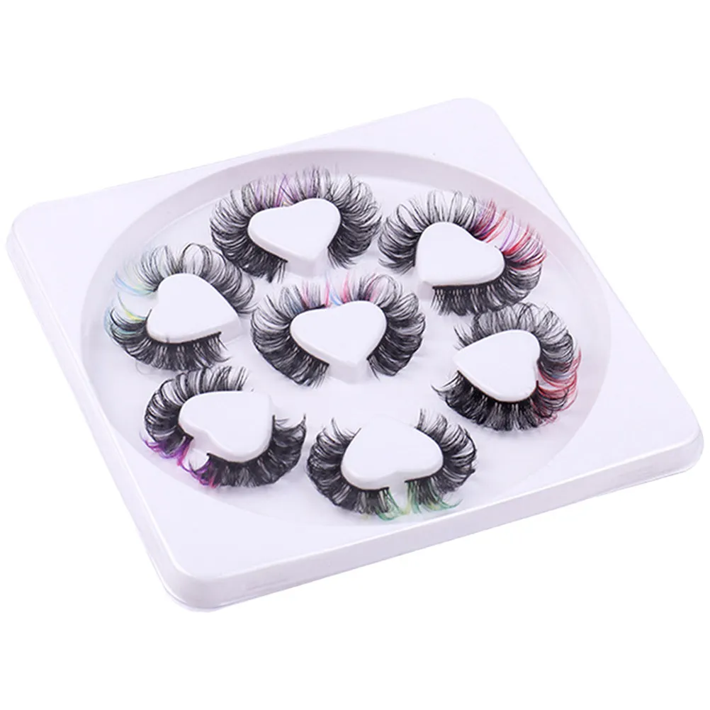 7Pairs False Lashes Colored Eyelashes Extensions Skin Friendly Comfortable for All Day Wear Lash Extension Cosplay Lashes
