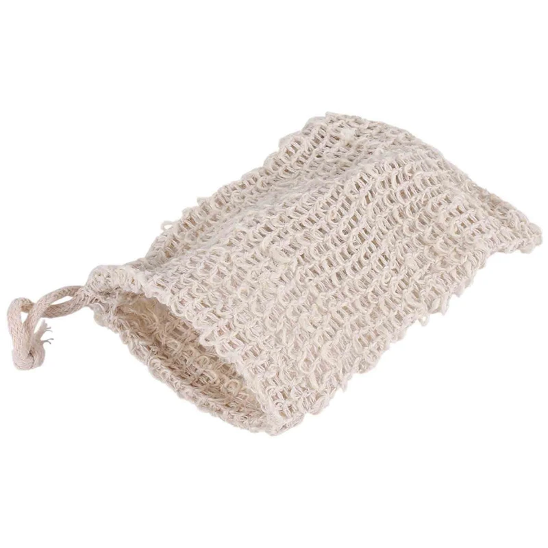 ABSF Shower Bath Sisal Soap Bag Natural Sisal Soap Bag Exfoliating Soap Saver Pouch Holder 50Pcs