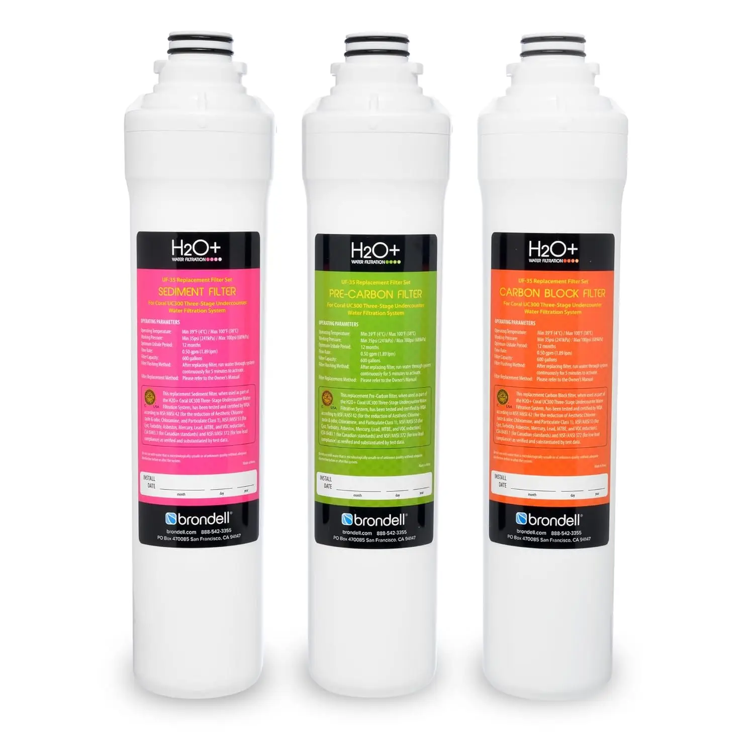 

Three-Stage Under-Sink Water Filter System with Sediment & Carbon Block, Easy DIY Installation