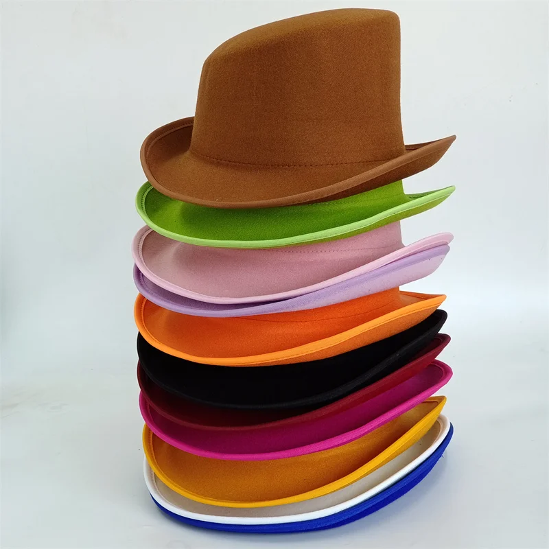

62CM Men's Fedora Hat Black Tall Fedora Wedding Large French Fedora Hat Men and Women Gentlemen Slanted Hat Presidential Hat
