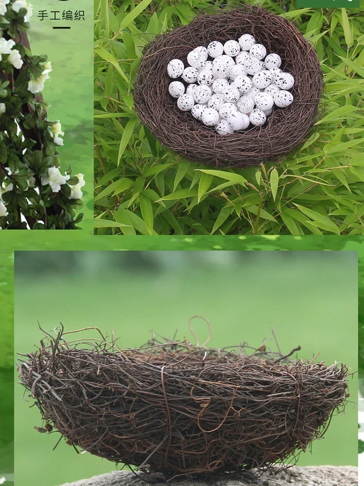 Stro Ronde Rotan Vogelnest Papegaaienkooien Papegaaien Duiven Warm Beddengoed Nest Rotan Weven Beddengoed Vogel Spelen Kauwen Vogel Speelgoed