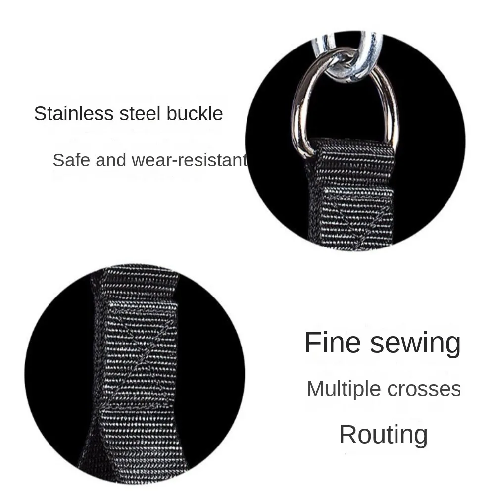 1 Pair of Multifunction Fitness Resistance Bands Handles Strong Wear Resistant Nylon Webbing Grip Puller Handle Anti-slip TPR