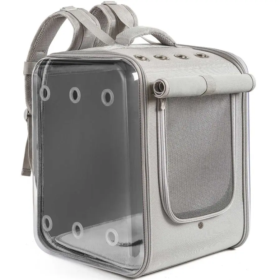 

Рюкзак-переноска Большой рюкзак для домашних животных, несущая нагрузка 17 фунтов, вентилируемый дизайн, переноска-рюкзак для собак для маленьких собак, прочный кот