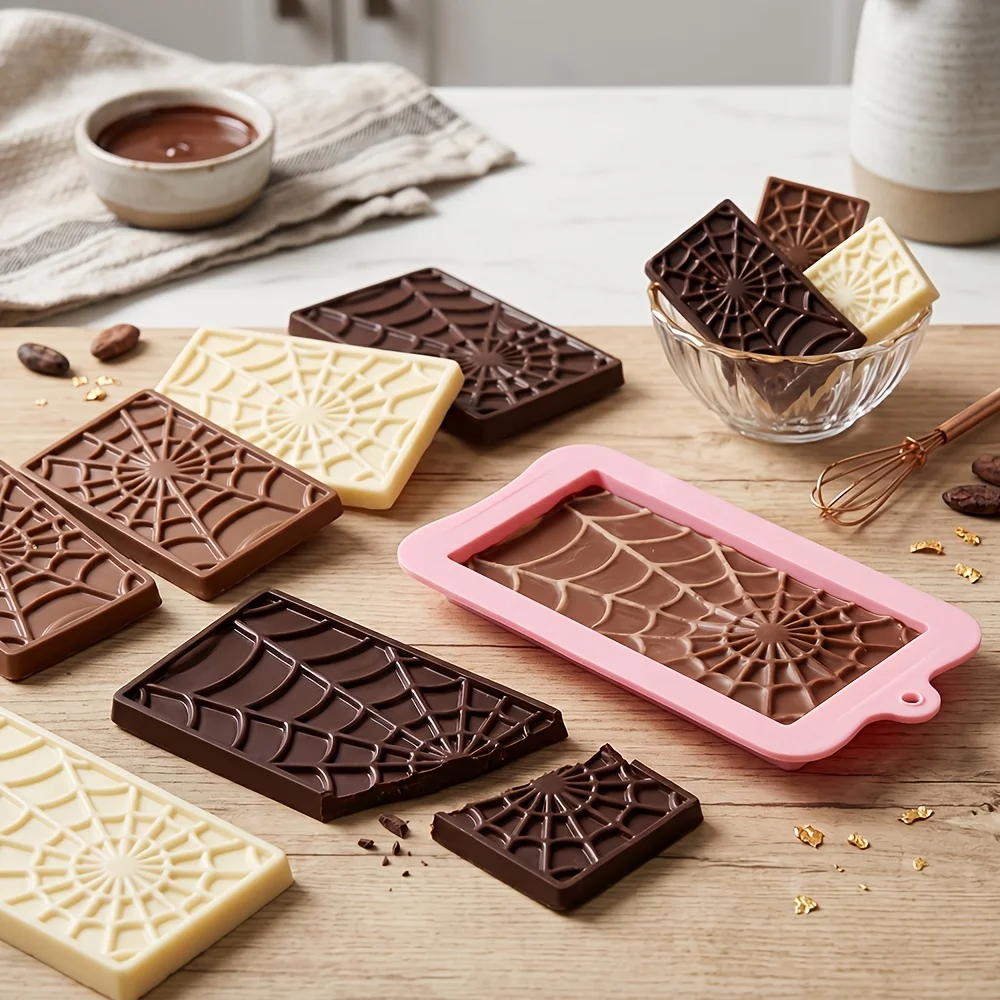 1Pc Spider Web Silicone Mold, Chocolate Ice Cube Cookie Pudding Baking Kitchen Tool