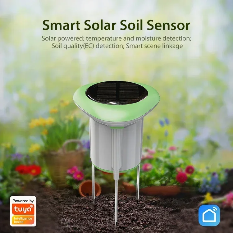 Tuya Smart Solar Soil Sensor IP66 Waterproof 3 in 1 App Control Soil Temperature & Moisture Wireless Soil Tester