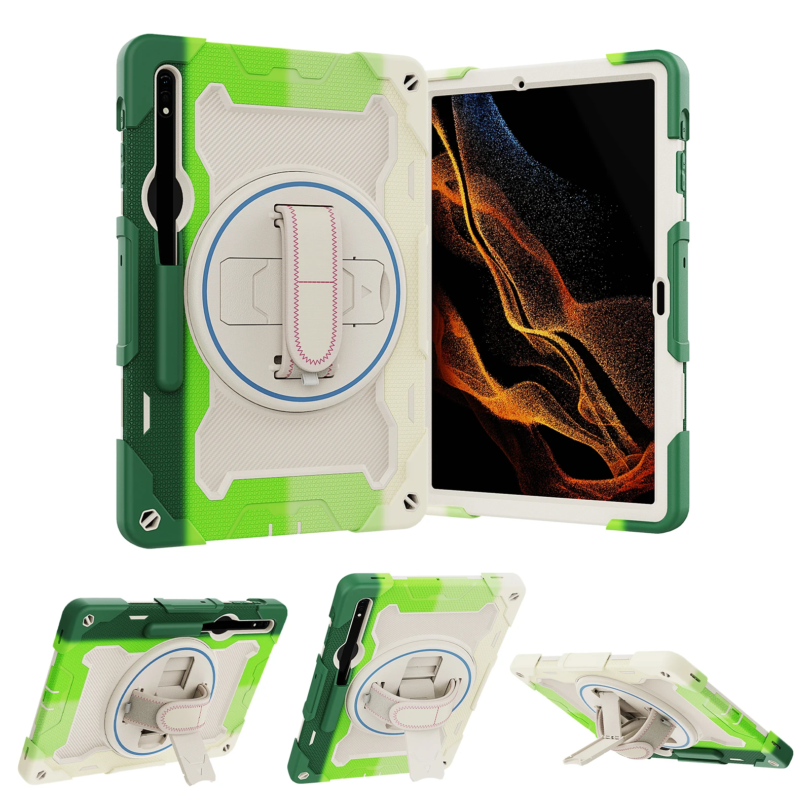 Tablet for Samsung Galaxy Tab S9 S8 Ultra 14.6'' S9 Plus S9FE S8 Plus S7 Plus S7FE 12.4'' kid safe Shockproof Rugged cover