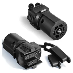 Trailer RV Boat Adapter 7 Pin to 4 Pin 5 Pin US Plug 12V Flat Blade Plug Towing Towbar Tow Hitch Wire Plug Connector Dust Cover