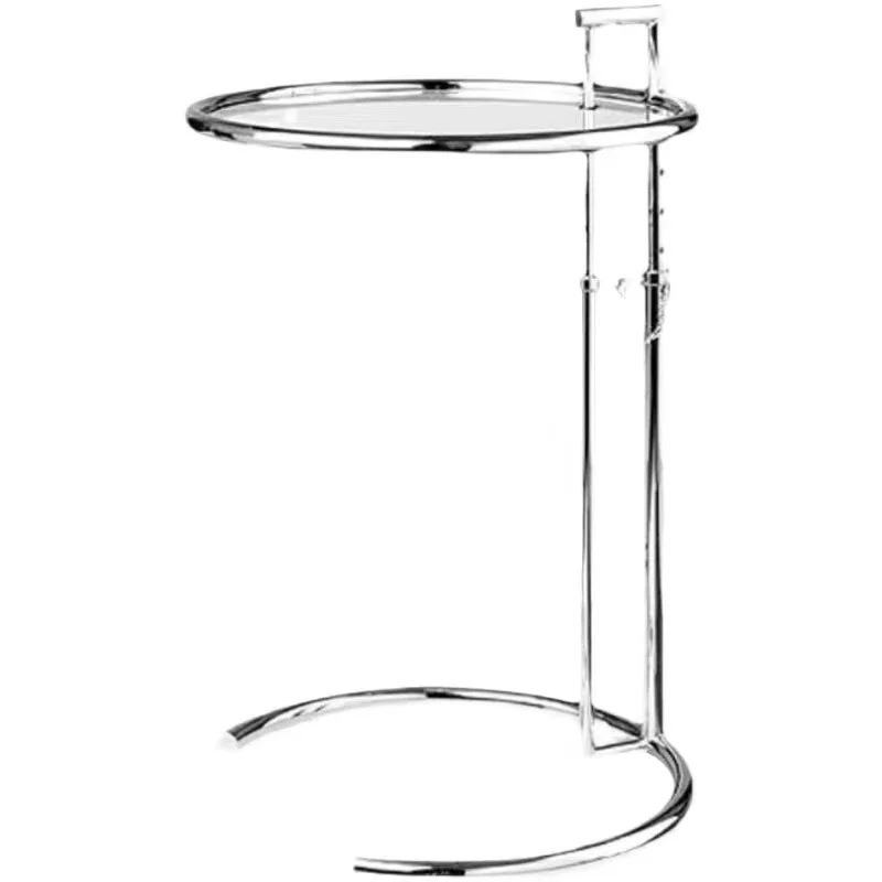

Stainless steel medieval glass edge few Nordic minimalist modern round table sofa corner few