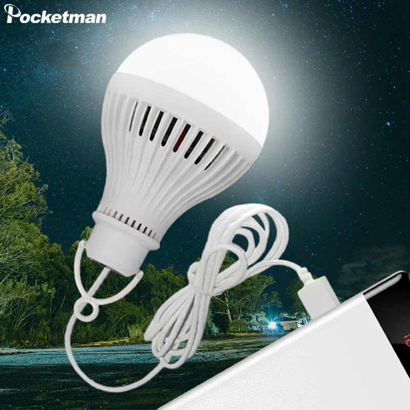 Portable LED Camping Light Book Lights LED Lamp Bulbs USB Mini LED Lights Night Reading Light Emergency Lights Tent Lamps 3W