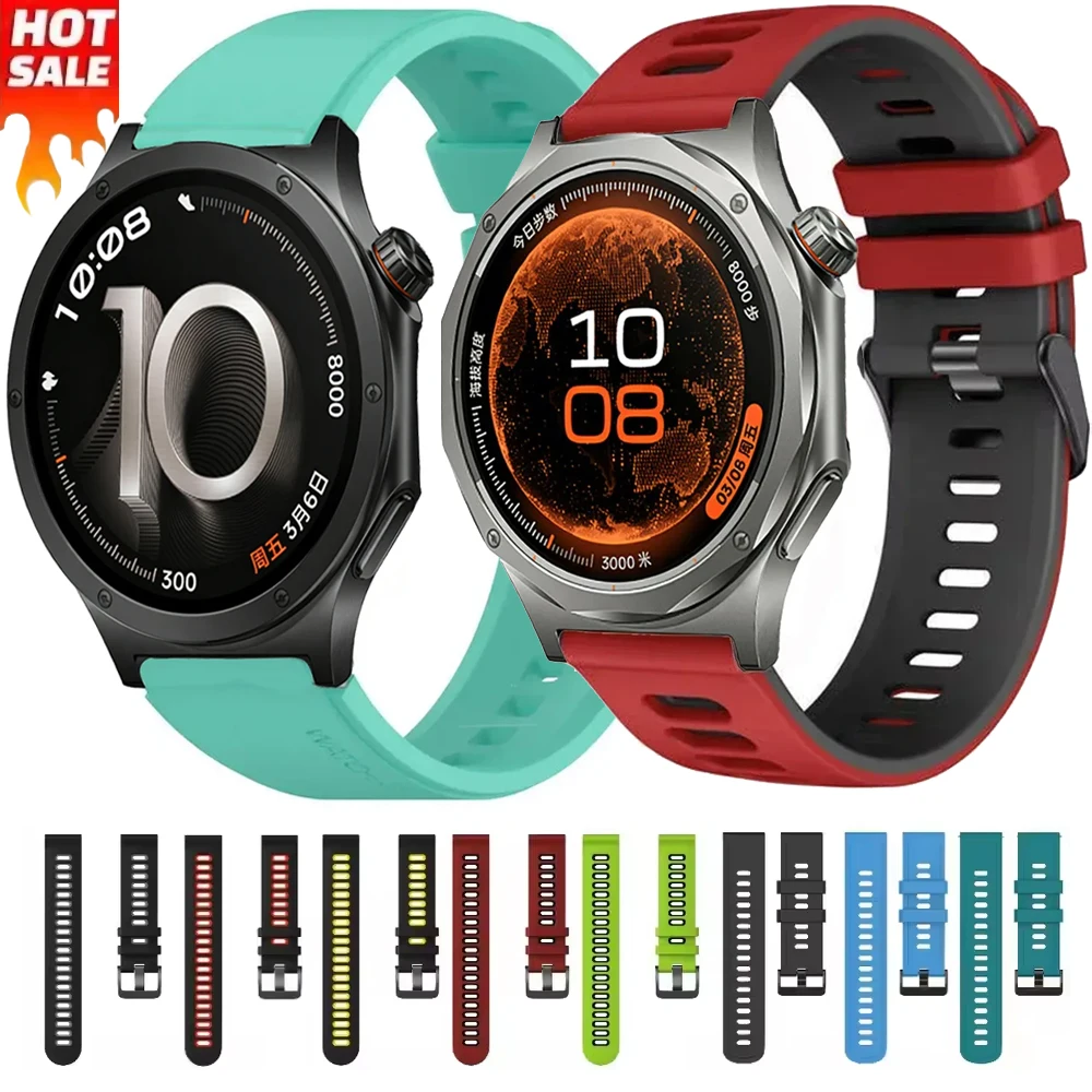 20mm 22mm Silicone Strap for OPPO Watch X3-S-X2 Fashion Durable Bracelet for Huawei Watch 5 GT6-5-4 46mm Amazfit Active Max 3-2