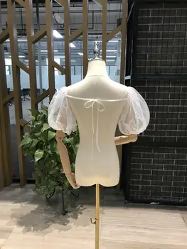 薄紗婚紗短袖新娘配件正式派對可拆卸袖配件女士新娘手套 8 最佳銷售 正式禮服的可拆式袖子 - №6