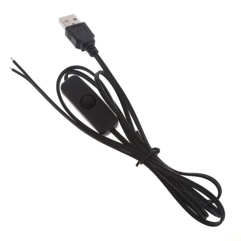 B03F 1PC 5V USB Extension Cable with Switch, USB 2.0 A Male Plug and 2 Pin 2 Wire Power Cable Connector DIY for 5V