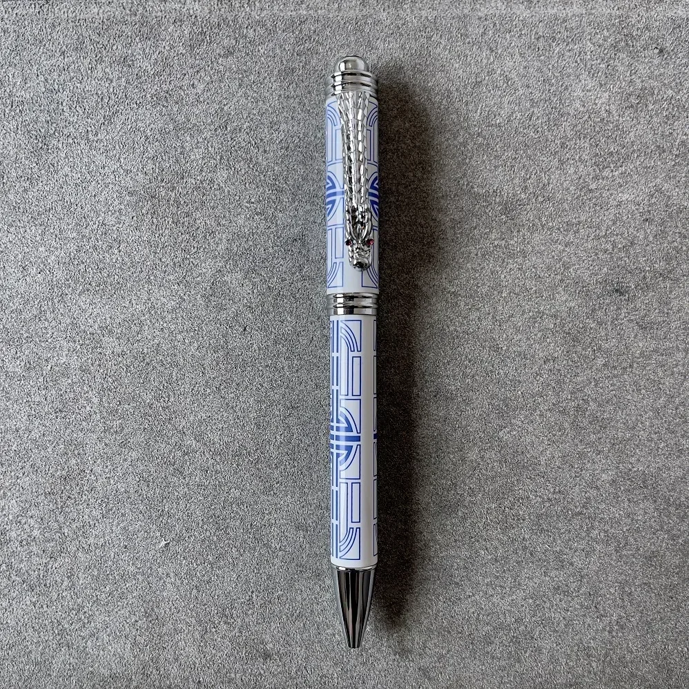 Luxury Blue And White Porcelain Emperor's Dragon Rollerball Pen School stationery