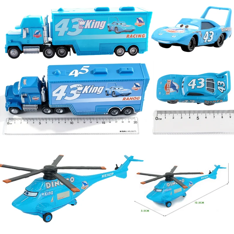 Hot Sale Pixar Cars Lightning McQueen Blue Storm 1:55 Die Casting Dinoco Model Car Toy Children's Toys Birthday NEWYEAR Gifts