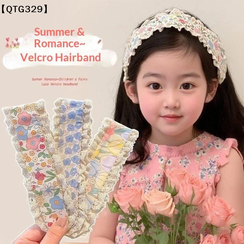 Kids Outdoor Fort - Wide Edge Lace Fabric Headband Small