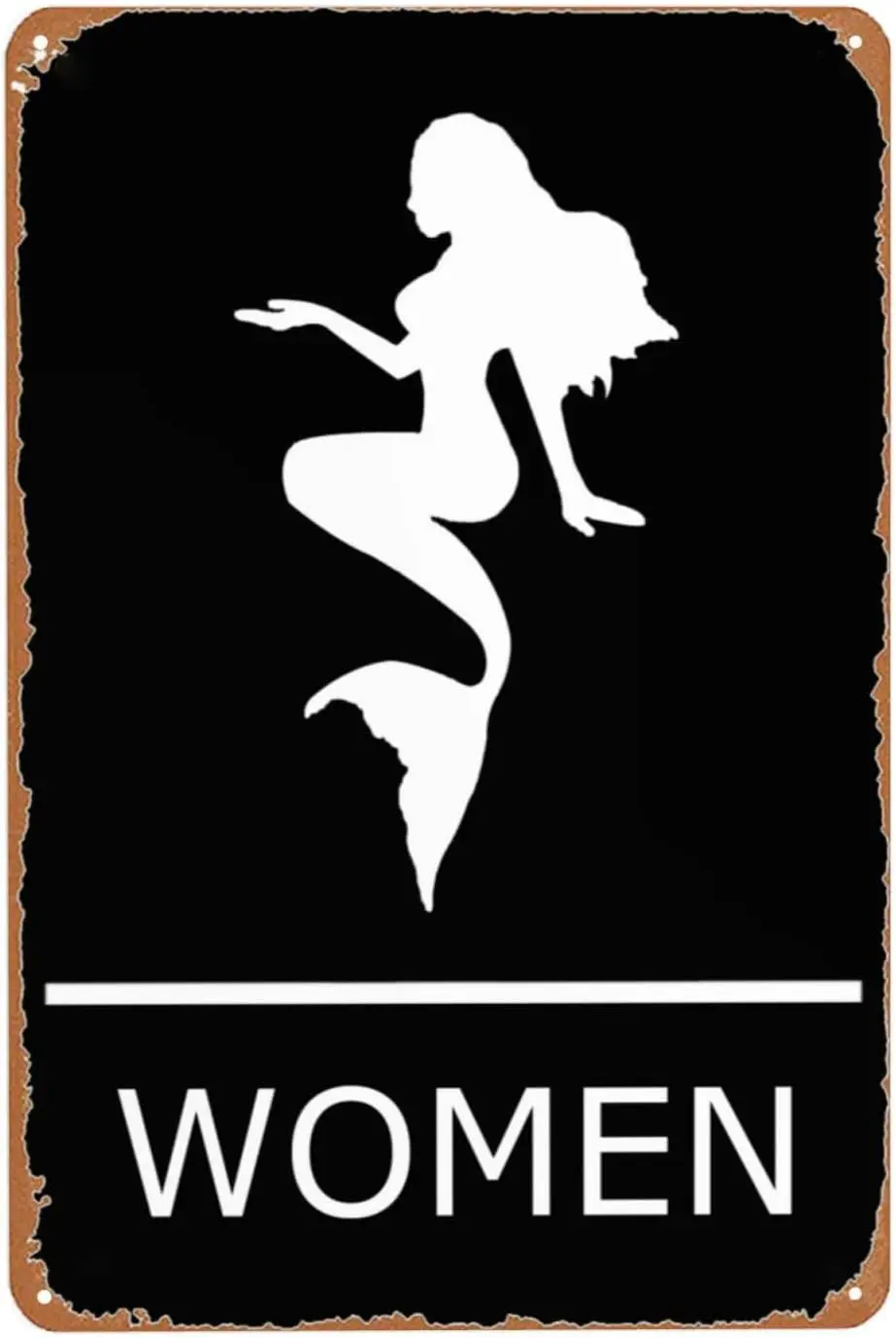 Mermaid Ladies restroom signs, fun bathroom decor and gifts for lovers of nautical, pirate and beach themes.