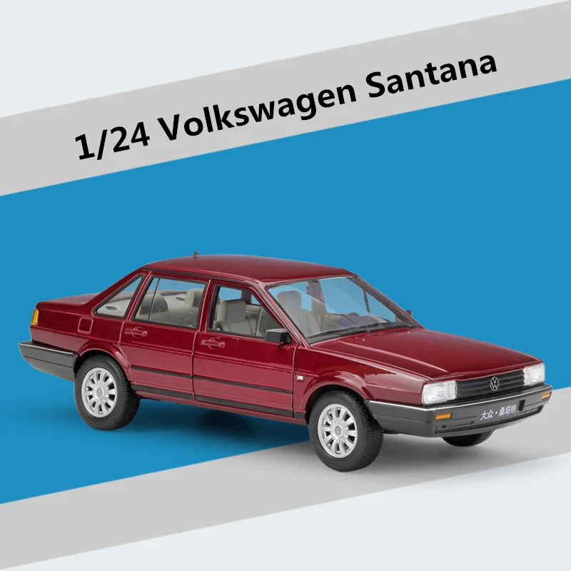 WELLY 1:24 Volkswagen Santana Alloy Simulation Car Model Diecasts Metal Classic Car Vehicles Model Collection Childrens Toy Gift