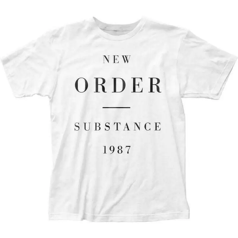 Novo pedido substância 1987 t camisa masculina licenciada rock n roll band retro t branco
