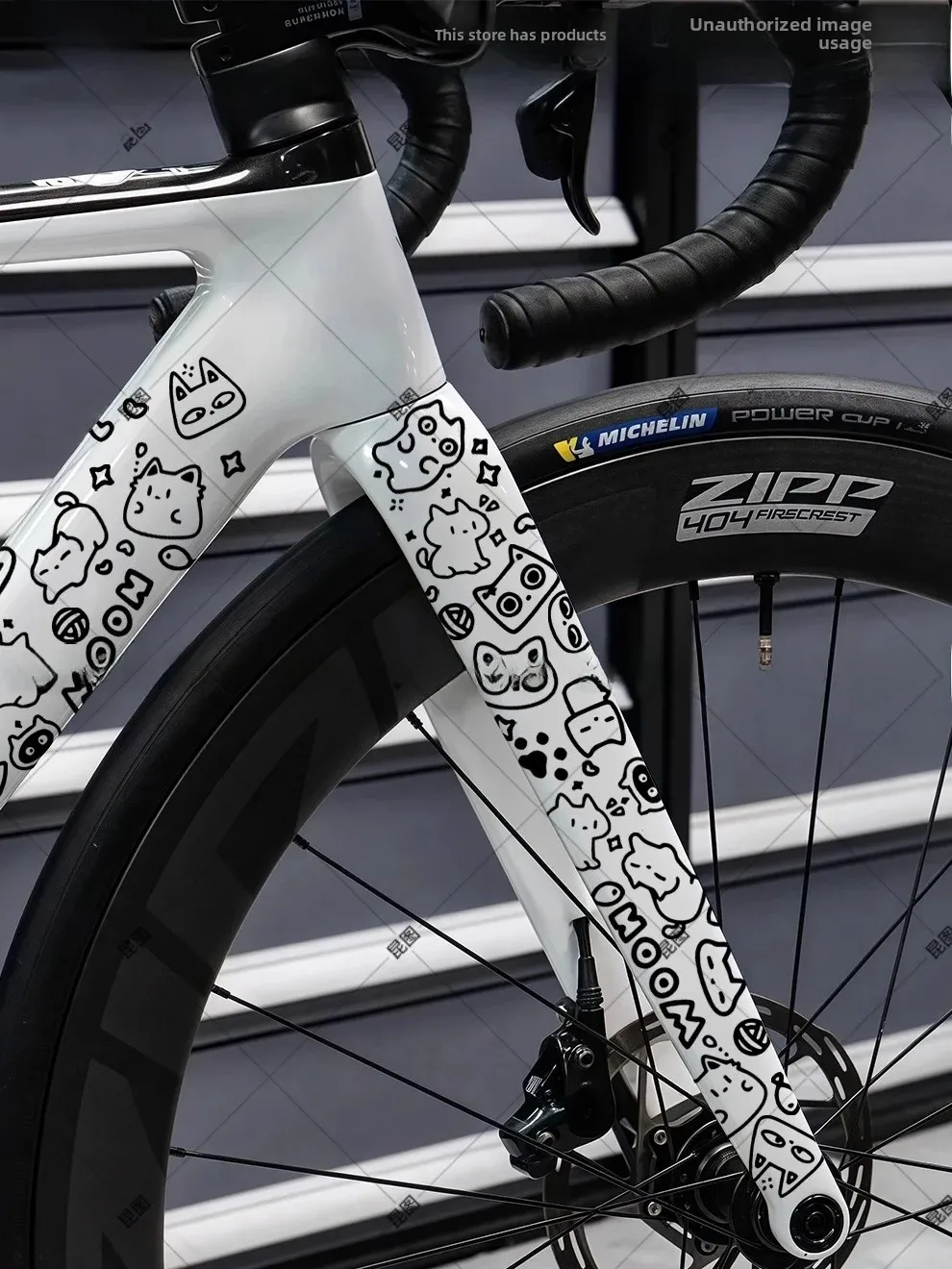 Road Bike Decal Mountain Bike Frame Fork Cute  Graffiti DIY Modification Body Sticker Decoration Auto Accessories