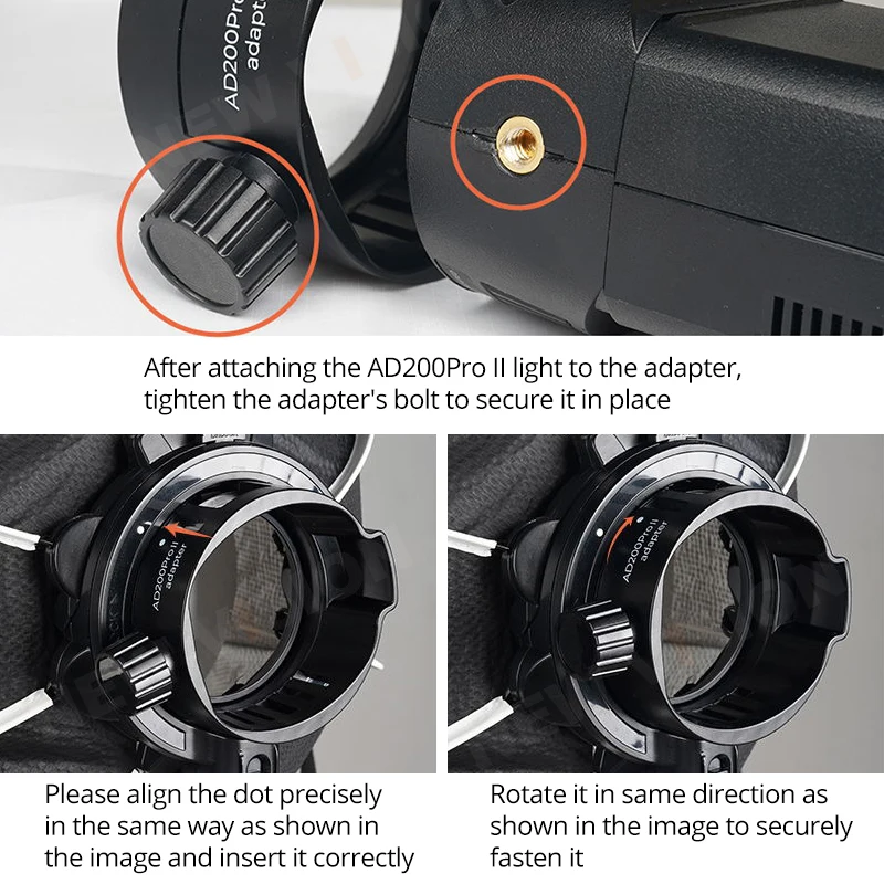 Adattatore flash SMDV AD200ProIl per testa flash a lampadina nuda AD200Pro Il H200J II