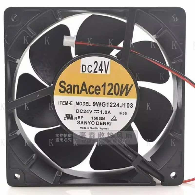 

C FOR Sanyo 9WG1224J103 12038 DC24V 1.0A 12CM 2-Pin Waterproof Cooling Fan