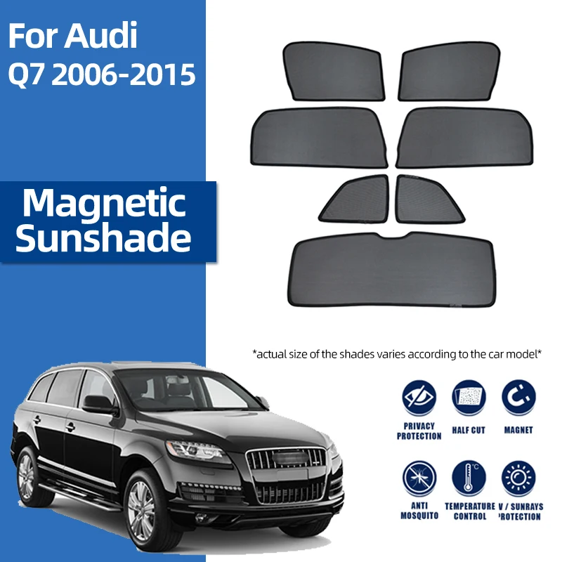 

For Audi Q7 4L 2007-2015 Car Magnetic sunshade Front Windshield Curtain Folding Rear Side Window Mesh Sun Shade Visor